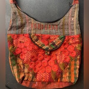 Bohemian long bag from Honduras made with mixed fabrics